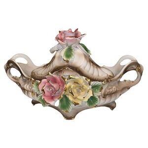 Beautiful ANTIQUE LG 18 INCH CAPODIMONTE CENTERPIECE Small Details Last Photo